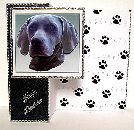 Weimaraner Dog Portrait 3D Decoupage by Maxine Jones