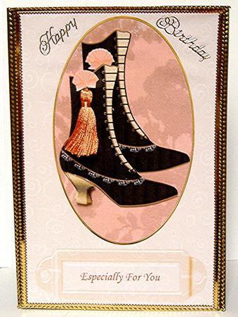 Victorian Boots in Oval Frame by Maxine Jones