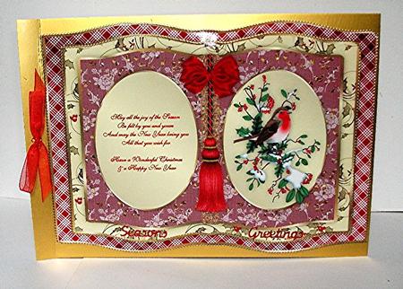 The Christmas Robin A4 Book Card Front by Maxine Jones