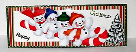 Four Jolly Snowmen on Candy Cane Dl by Maxine Jones