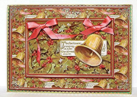 Bells & Holly Card Front by Maxine Jones