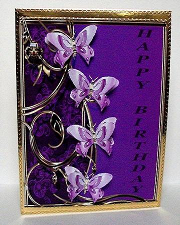 Purple Floral Birthday Butterfly Topper by Maxine Jones