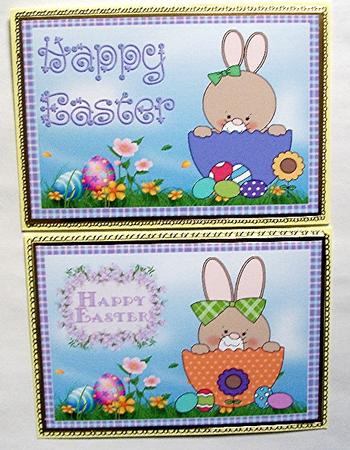 2 Easter Bunny Card Fronts 1 by Maxine Jones