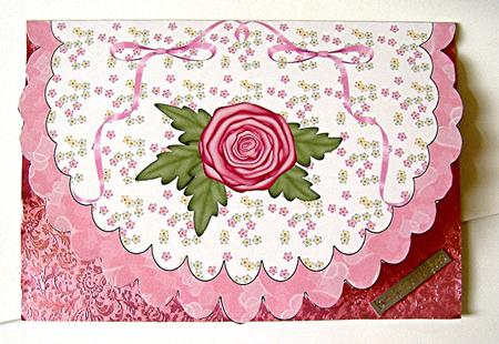 Scalloped Edge Fabric Rose by Maxine Jones