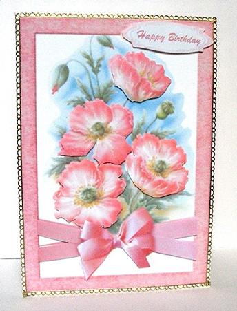 Beautiful A5 Pink Poppies by Maxine Jones