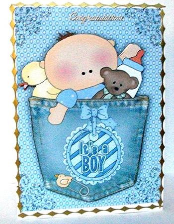 Denim Pocket Baby Boy A4 by Maxine Jones
