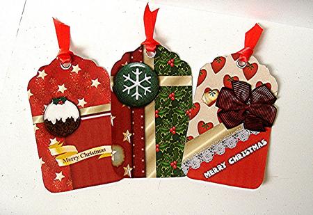3 Large Christmas Gift Tags by Maxine Jones