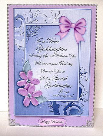 Goddaughter Birthday Quick Card Corner Side Stacker by Maxine Jones