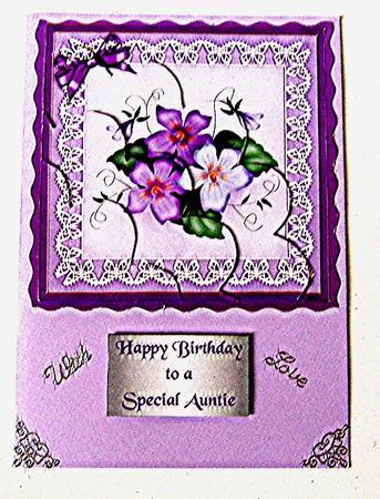 Pretty Viola Shell Edged Corner Side Stacker by Maxine Jones
