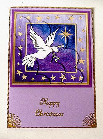 Xmas Dove Shell Edged Corner Side Stacker by Maxine Jones