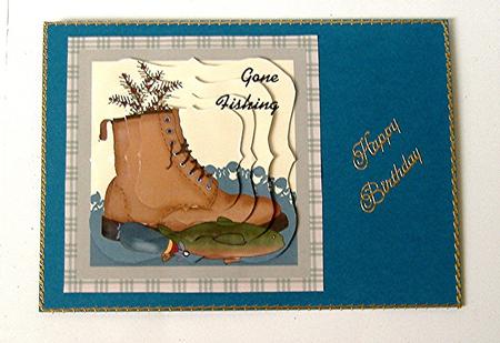 Fishing Boot with Fish by Maxine Jones