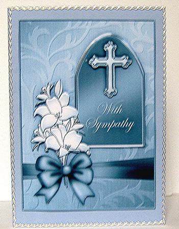 5 x 7 with Sympathy Metallic Greeting Quick Card 3D Decoupag by Maxine Jones