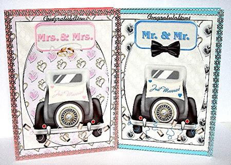 2 Civil Wedding Card Fronts 1 by Maxine Jones