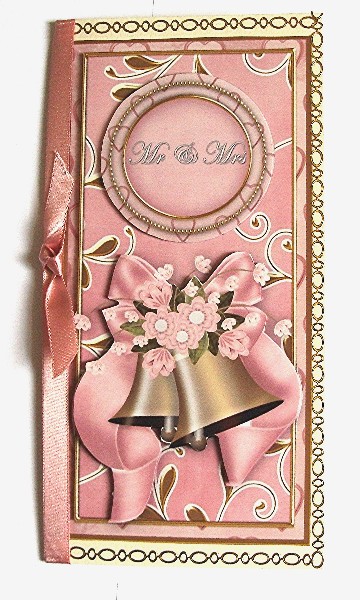 Pink Wedding Bells Mr & Mrs Dl Topdown Topper by Maxine Jones