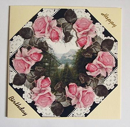 Scenic Roses 8x8 Octogon Card Topper by Maxine Jones