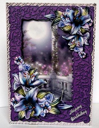 Gorgeous Purple Lilies Mini Kit - Xtra Frame & Dec by Maxine Jones