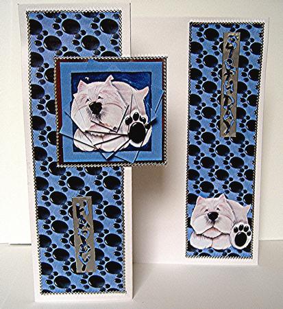 Westie Twisted Pyramid and Decoupage by Maxine Jones