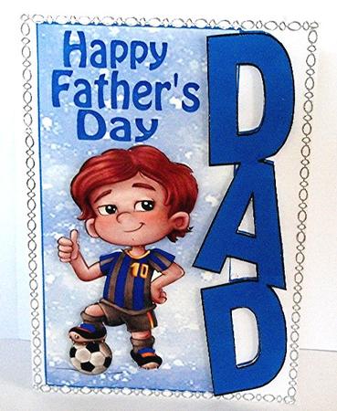Footballer for Dad(word) Crd, for Fathers Day by Maxine Jones