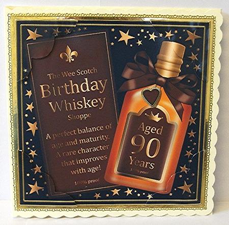 8 x 8 90th Birthday Whisky Scalloped Corner Topper by Maxine Jones