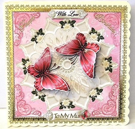 Pretty Pink Butterfly Card Topper by Maxine Jones