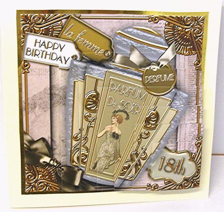 Art Deco De Soir Perfume 18th Birthday 5in Corner Stacker by Maxine Jones