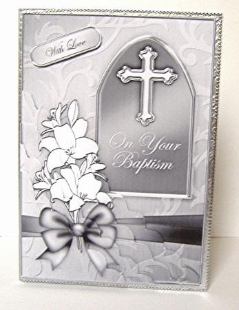 Baptism Metallic Quick Card Corner Side Stacker by Maxine Jones