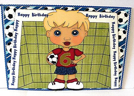 Little Footballer in Blue by Maxine Jones