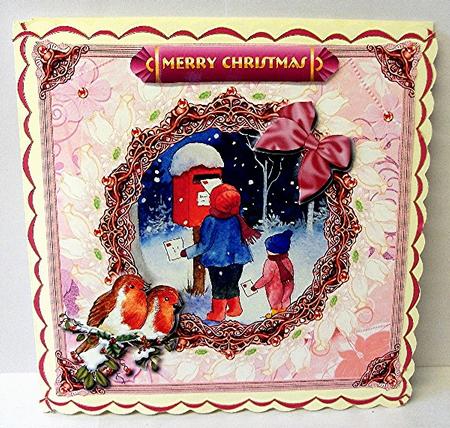 8 x 8 Posting a Letter and 2 Robins Decoupage Topper by Maxine Jones