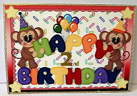Cute Happy Birthday Monkeys by Maxine Jones