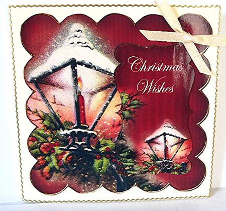 Dred Lantern2 Christmas Wishes 8in Scallop Topper by Maxine Jones