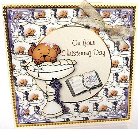 Girl Bear in a Font Christening by Maxine Jones
