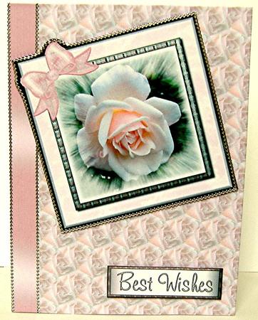 Pink Rose with Bow Topper by Maxine Jones