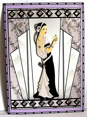 Art Deco Cocktail Hour A5 Card Front by Maxine Jones