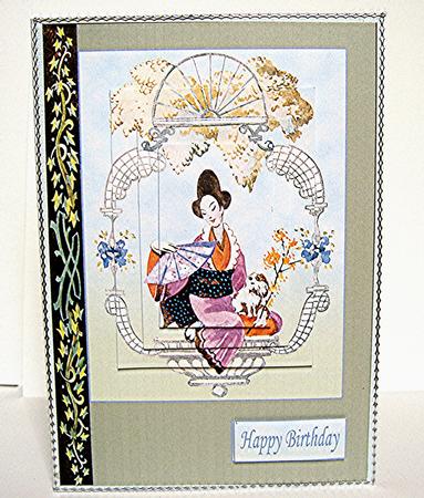 Oriental Lady with Fan by Maxine Jones