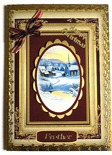 A4 Lovely Christmas Village Scene by Maxine Jones