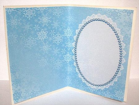 Blue Snowflake, Lace and Pearl Insert by Maxine Jones