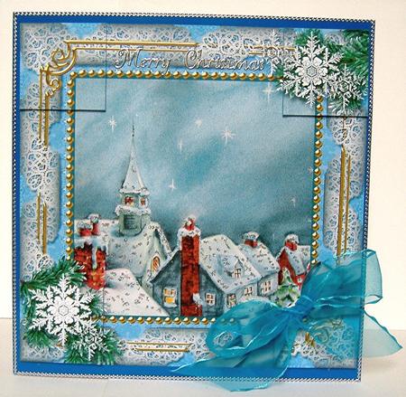Rooftops Snow 8inch Picture Sheet by Maxine Jones