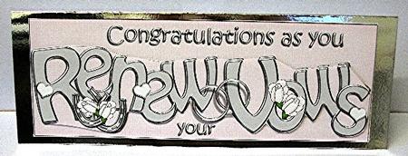 Large Dl Renewal of Vows Roses Quick Card with 3D Decoupage by Maxine Jones