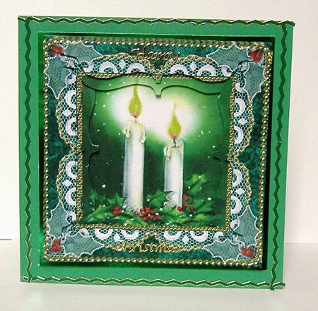 Christmas Candle 3 5inch Bracket Edge Spiral Stacker by Maxine Jones