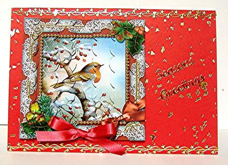 Robin 1 Holly 5inch Square Scalloped 2 Side Stacker by Maxine Jones
