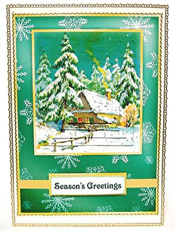 Warm Christmas Greetings - Pyramid Card by Maxine Jones