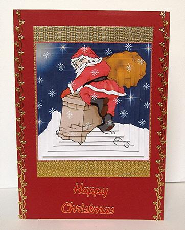 Santa on the Chimney by Maxine Jones