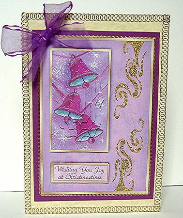 Christmas Bells & Wishes - Card Front with Shaped Stacker by Maxine Jones