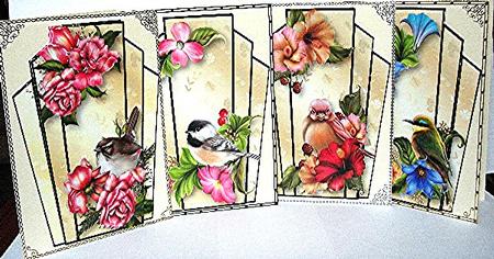 8 A4 Art Deco Style Bird Plaques Bumper Kit by Maxine Jones