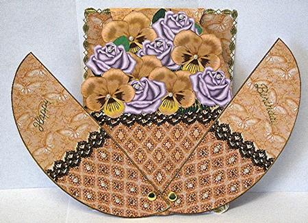 Borange Pansy 3D Fab Opening Egg Card Mini Kit by Maxine Jones