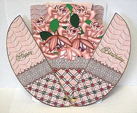Pink Fushsias 3D Fab Opening Egg Card Mini Kit by Maxine Jones