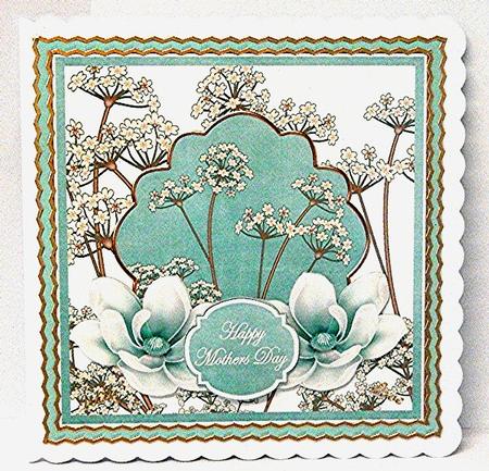 Teal Magnolia Mothers Day 7in Time Flower Decou Topper by Maxine Jones