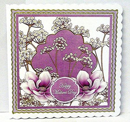 Purple Magnolia Mothers Day 7in Time Flower Decou Topper by Maxine Jones