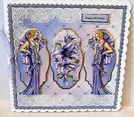 Lady and Winter Lily 8x8 Card Mini Kit by Maxine Jones