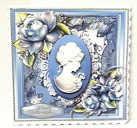 Beautiful Blue Cameo and Porceline Roses by Maxine Jones
